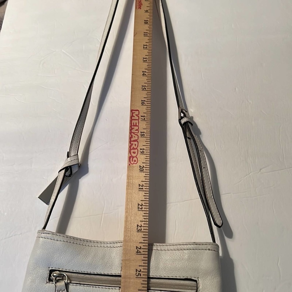 Franco Sarto white leather crossbody zip closure and pockets adjustable strap - Picture 9 of 16